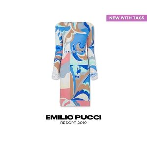 NEW Emilio Pucci SS19 Acapulco Print Embroidered ‘Marilyn’ Dress